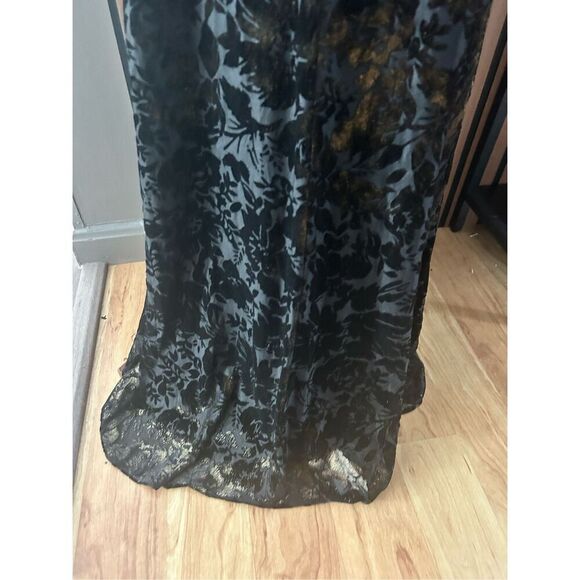 David’s bridal mother of the bride bridesmaid long maxi black dress with gold sh - Picture 5 of 6